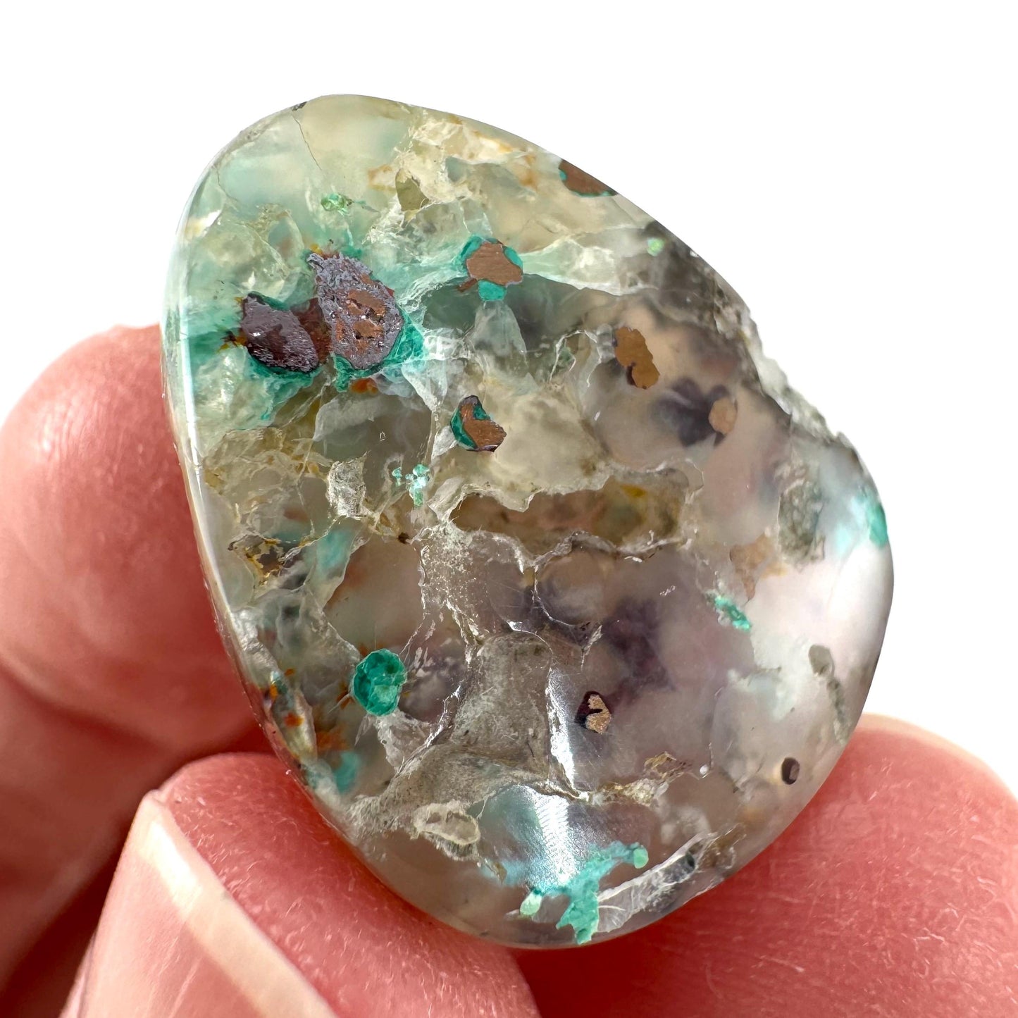 Confetti Agate Cabochon | Chrysocolla and Copper Gemstone