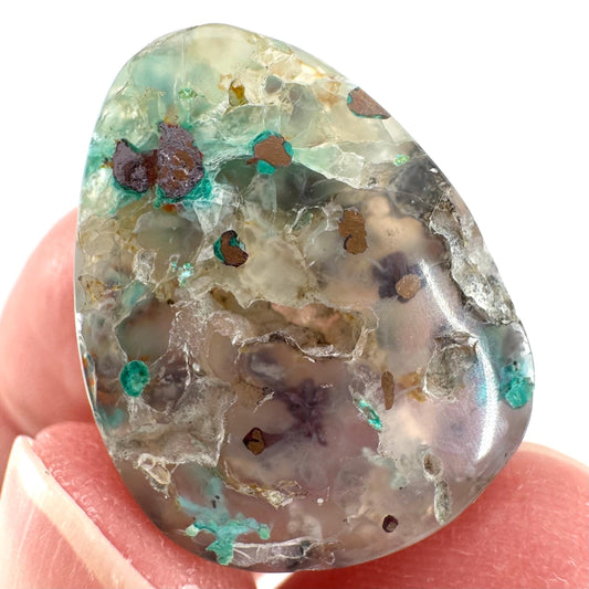 Confetti Agate Cabochon | Chrysocolla and Copper Gemstone