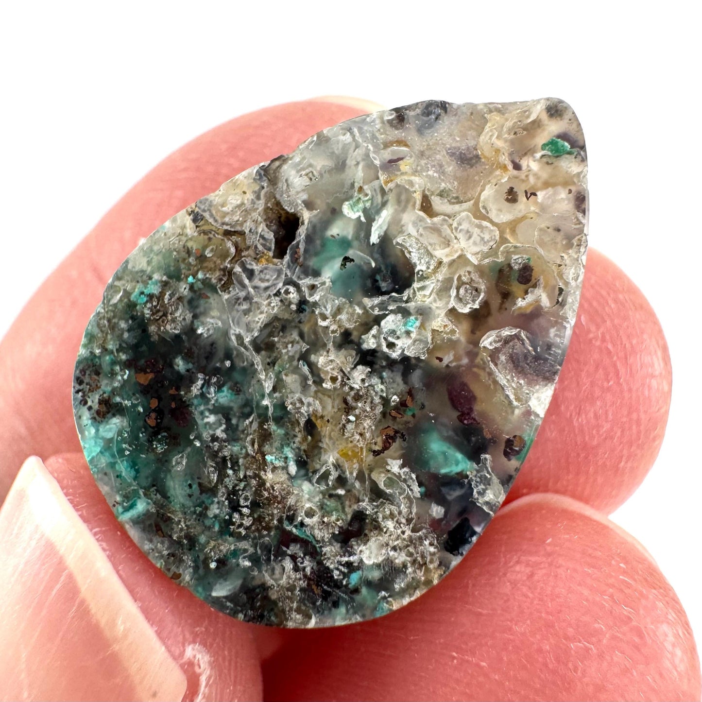Confetti Agate Cabochon | Chrysocolla and Copper Gemstone
