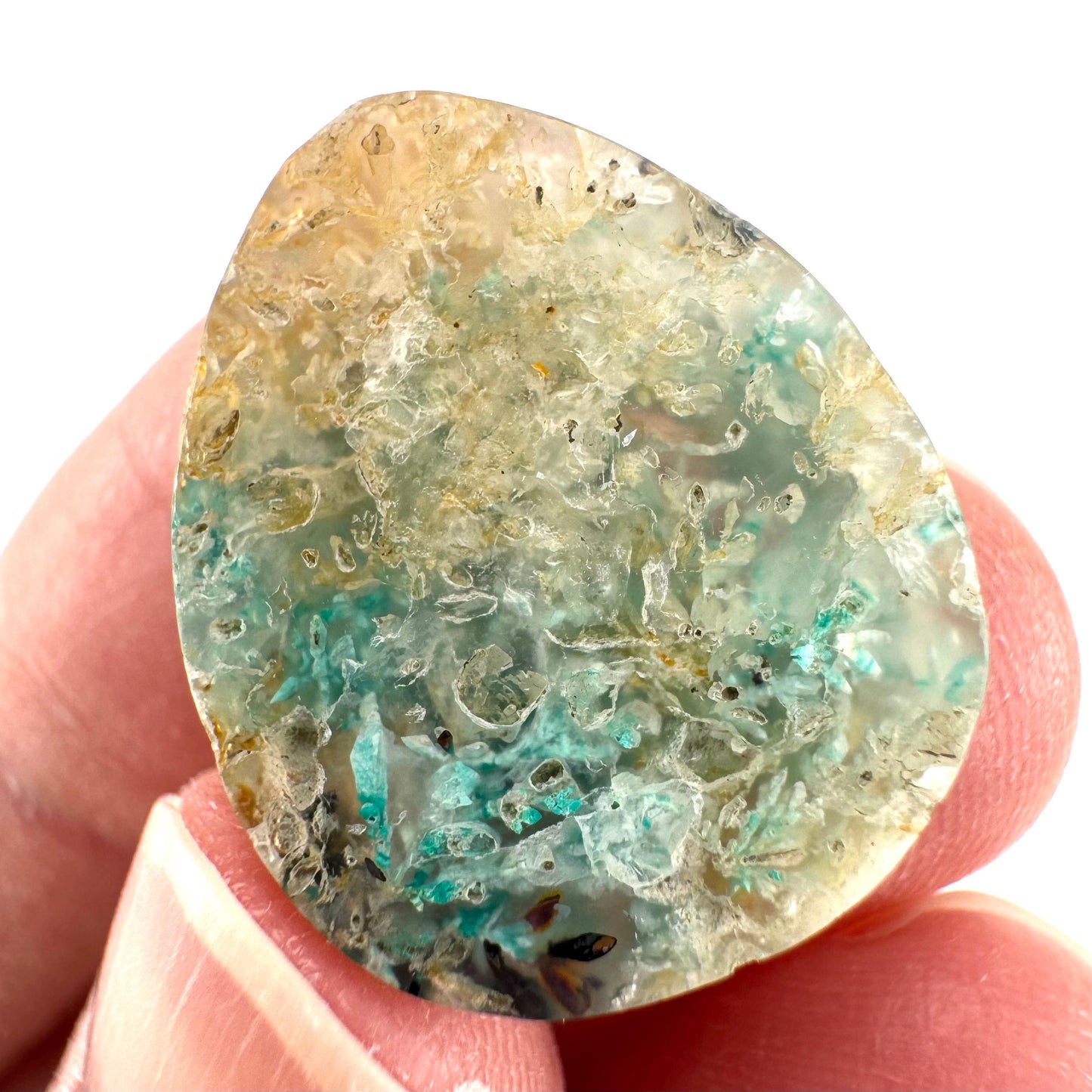 Confetti Agate Cabochon | Chrysocolla and Copper Gemstone