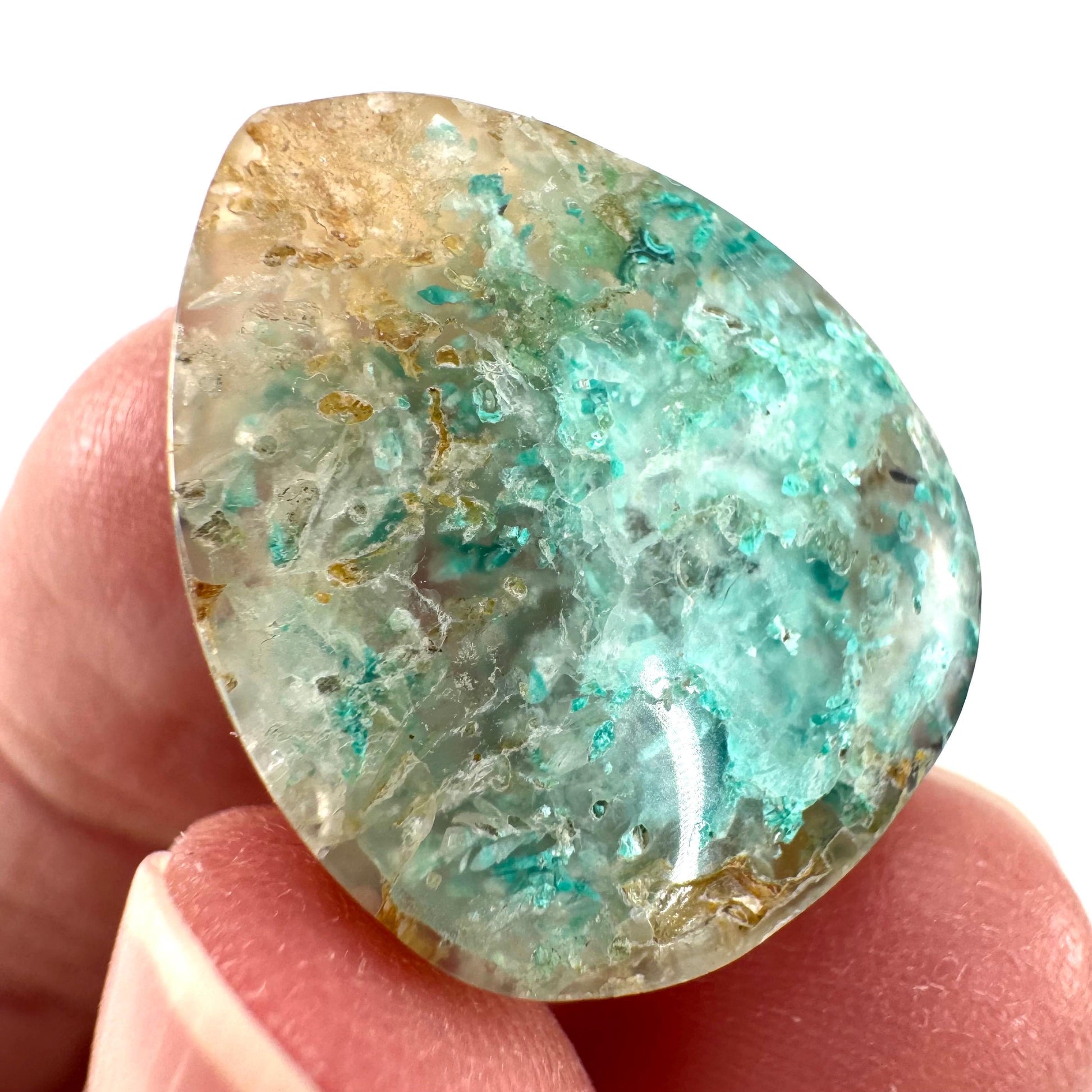 Confetti Agate Cabochon | Chrysocolla and Copper Gemstone
