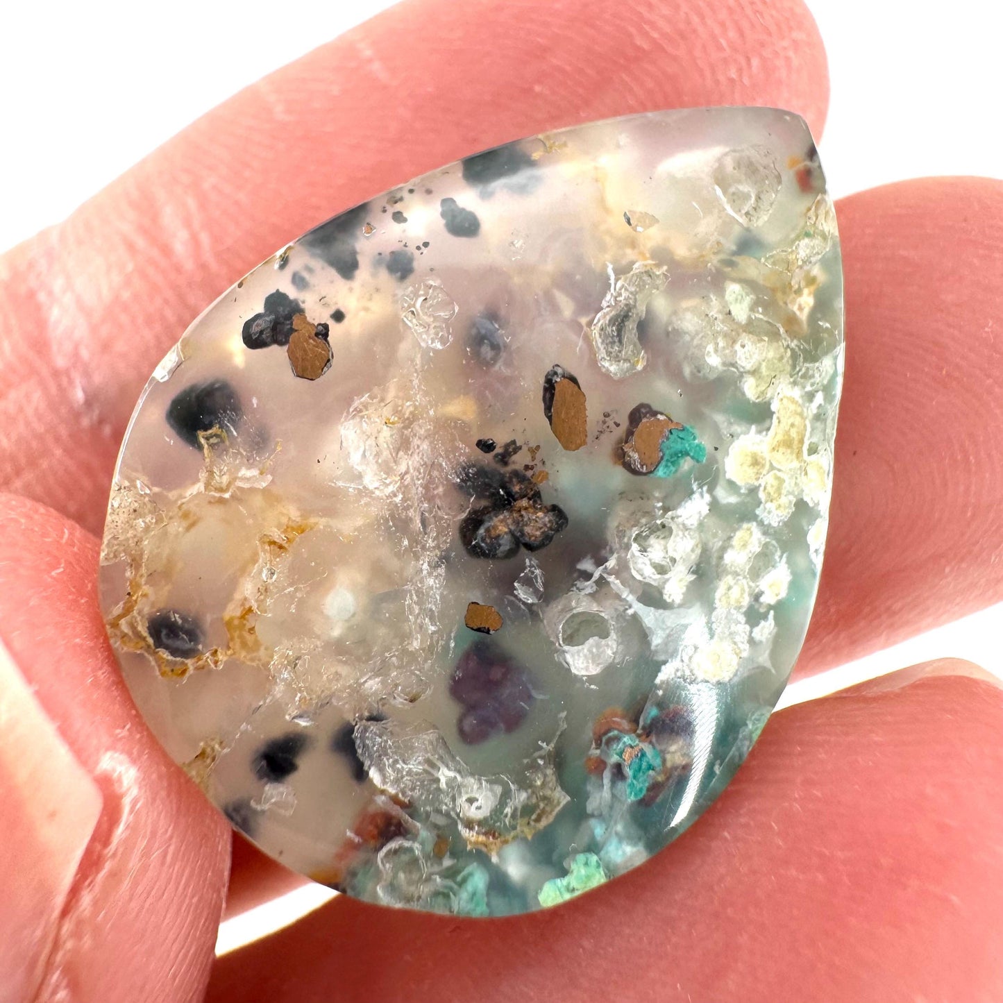 Confetti Agate Cabochon | Chrysocolla and Copper Gemstone