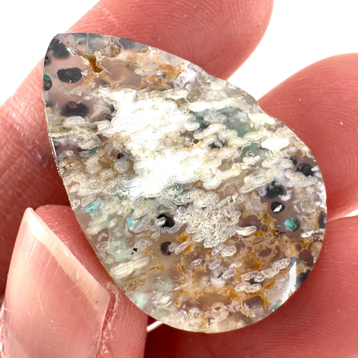 Confetti Agate Cabochon | Chrysocolla and Copper Gemstone