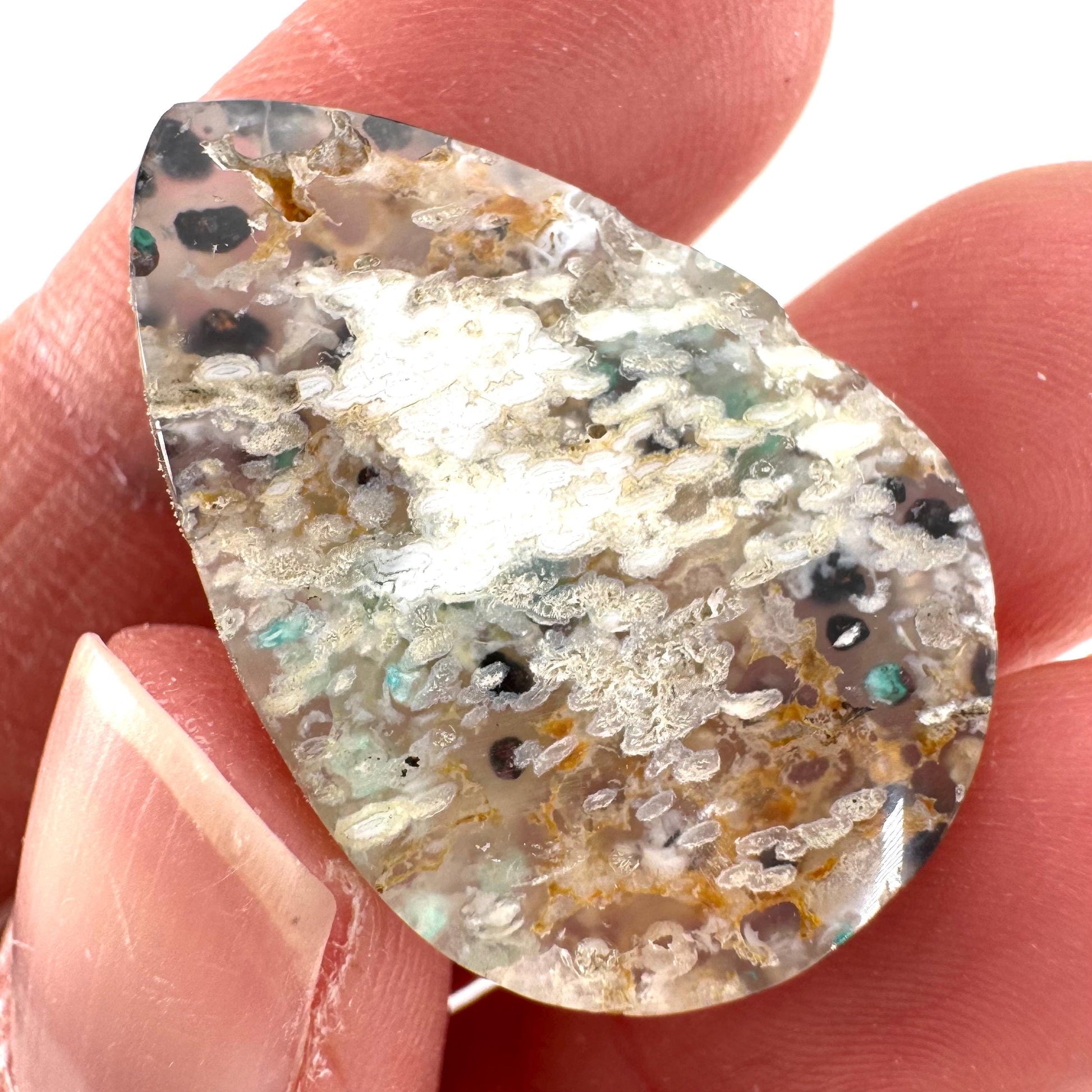 Confetti Agate Cabochon | Chrysocolla and Copper Gemstone