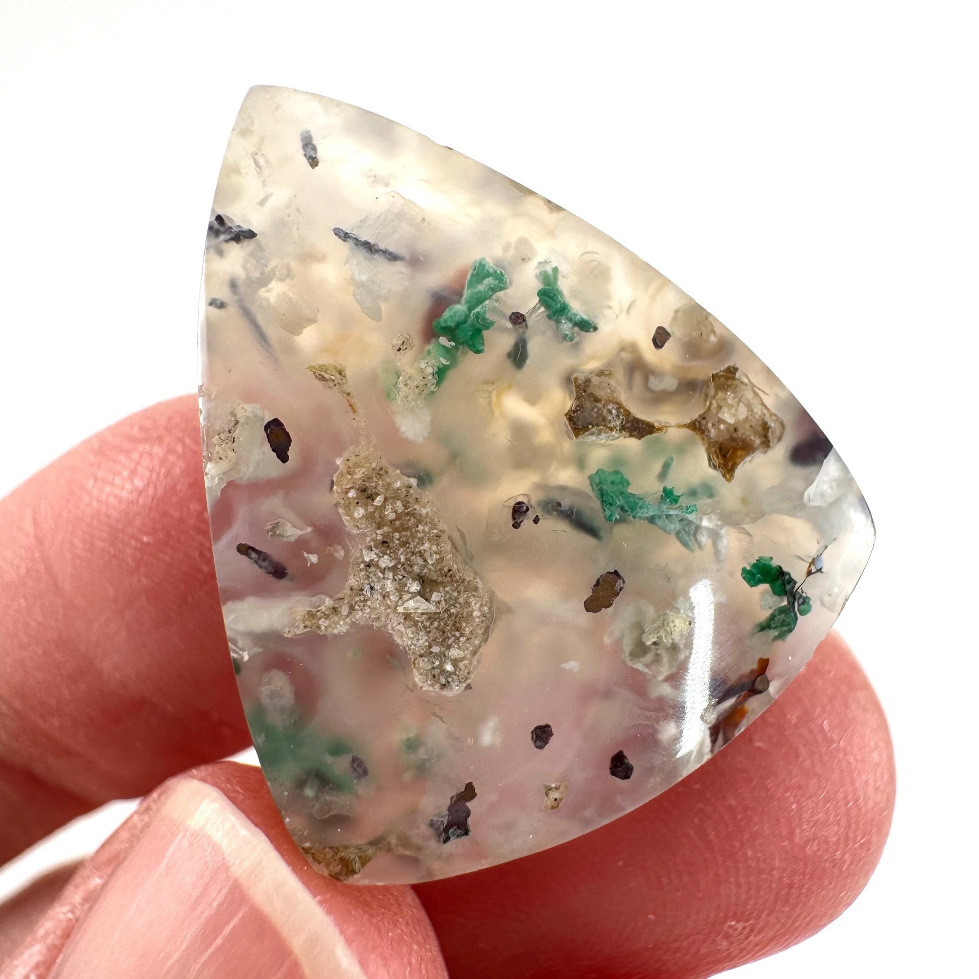 Confetti Agate Cabochon | Chrysocolla and Copper Gemstone