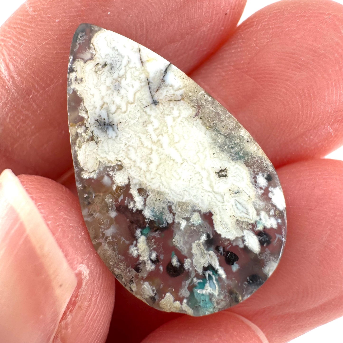 Confetti Agate Cabochon | Chrysocolla and Copper Gemstone