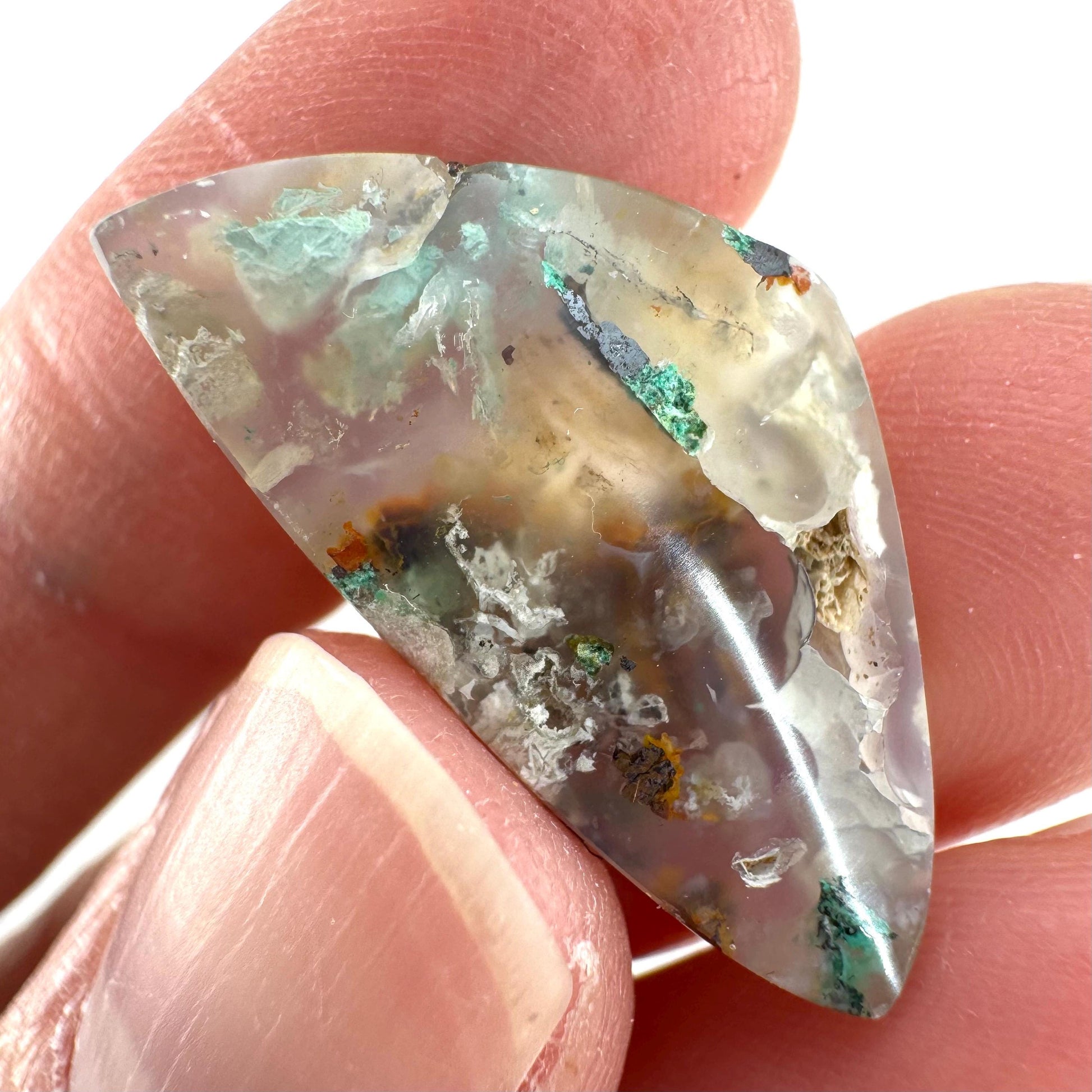 Confetti Agate Cabochon | Chrysocolla and Copper Gemstone