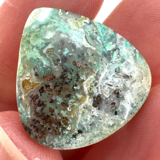 Confetti Agate Cabochon | Chrysocolla and Copper Gemstone