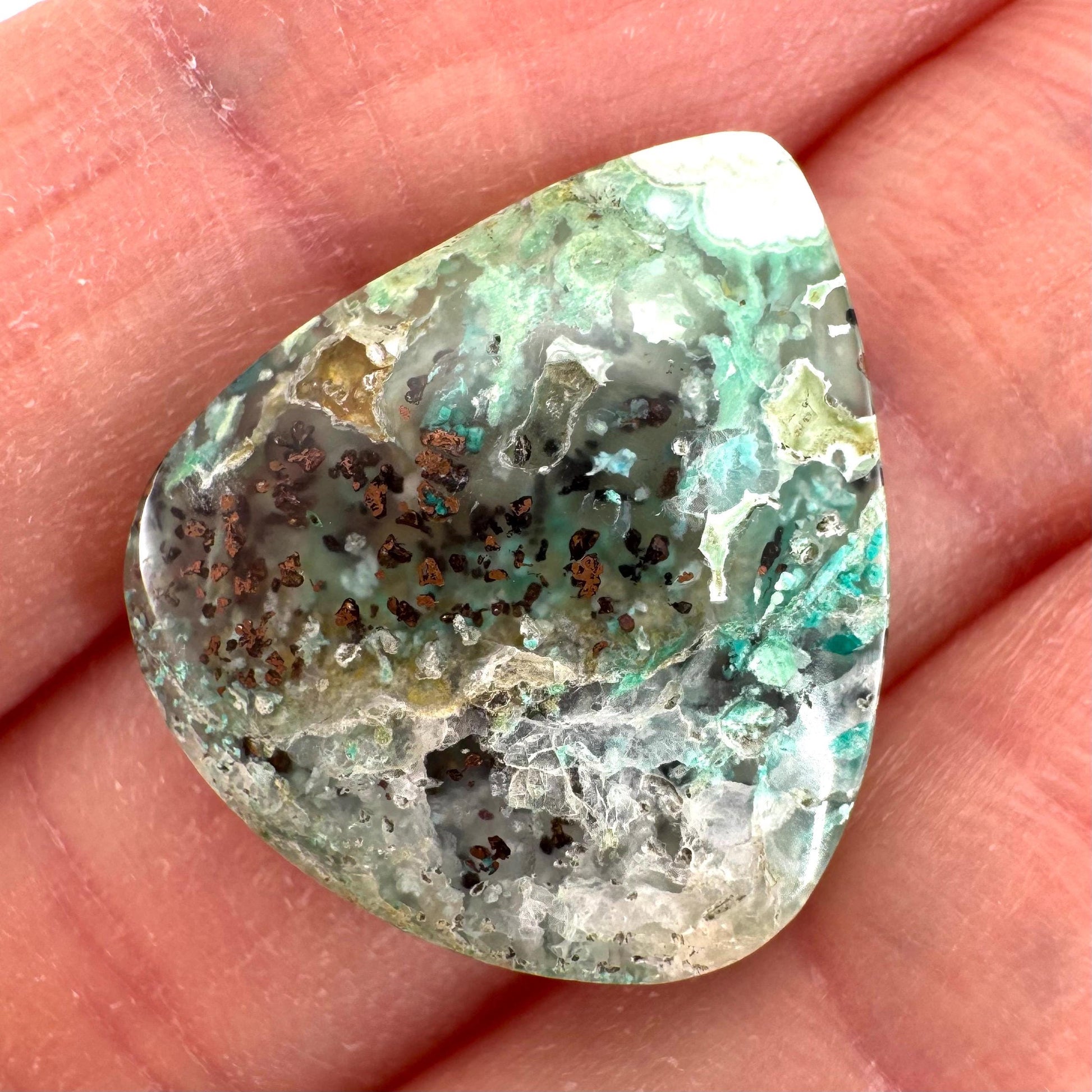 Confetti Agate Cabochon | Chrysocolla and Copper Gemstone