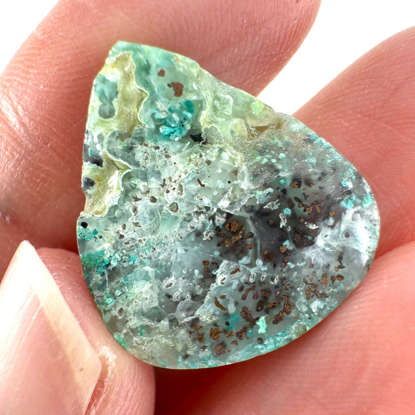 Confetti Agate Cabochon | Chrysocolla and Copper Gemstone
