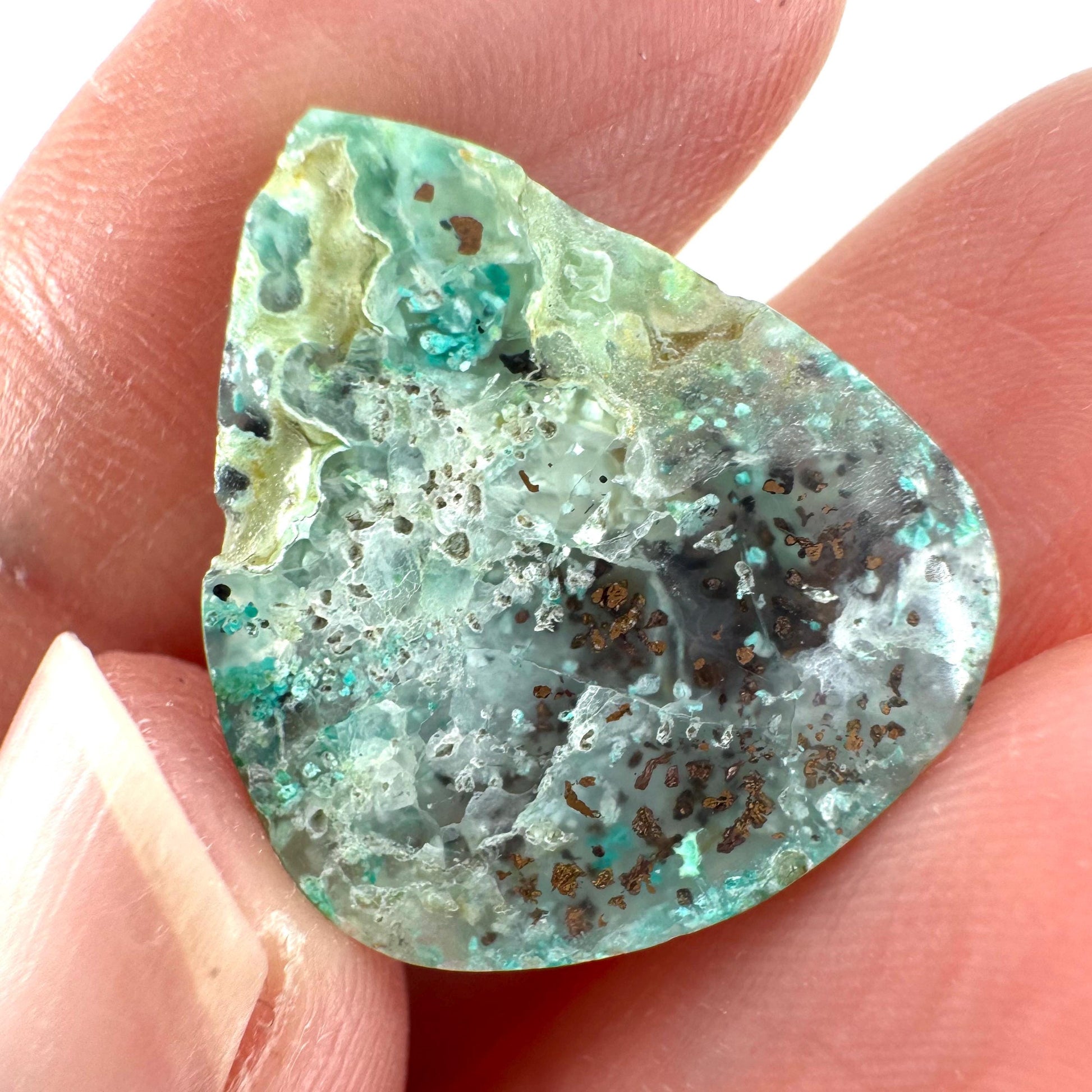 Confetti Agate Cabochon | Chrysocolla and Copper Gemstone