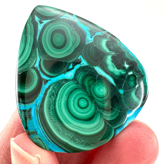 Malachite Chrysocolla Cabochon | Green and Blue Malacolla Gemstone