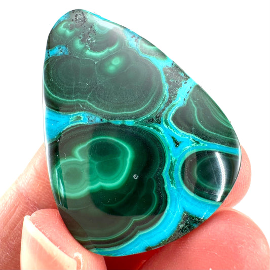 Malachite Chrysocolla Cabochon | Green and Blue Malacolla Gemstone