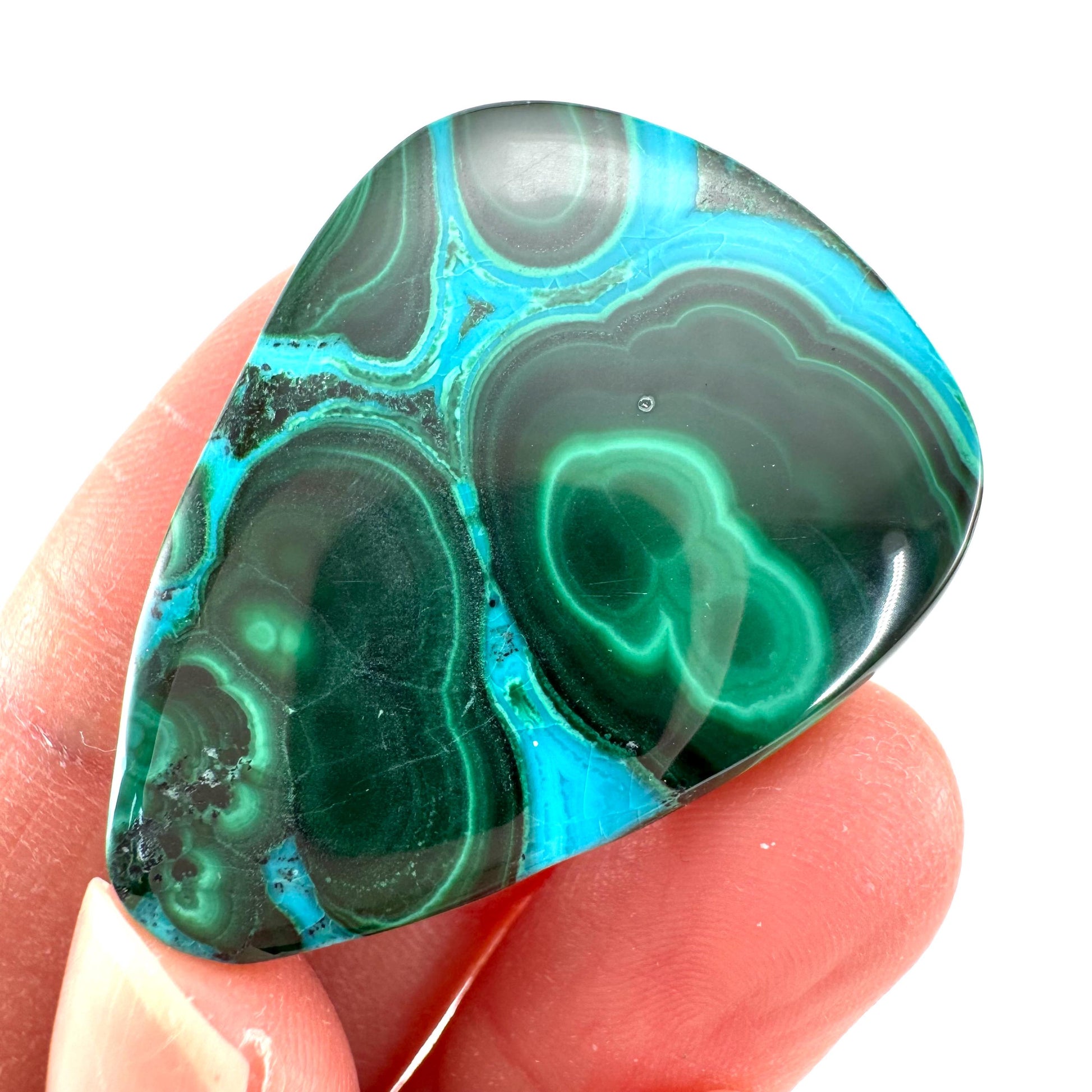 Malachite Chrysocolla Cabochon | Green and Blue Malacolla Gemstone