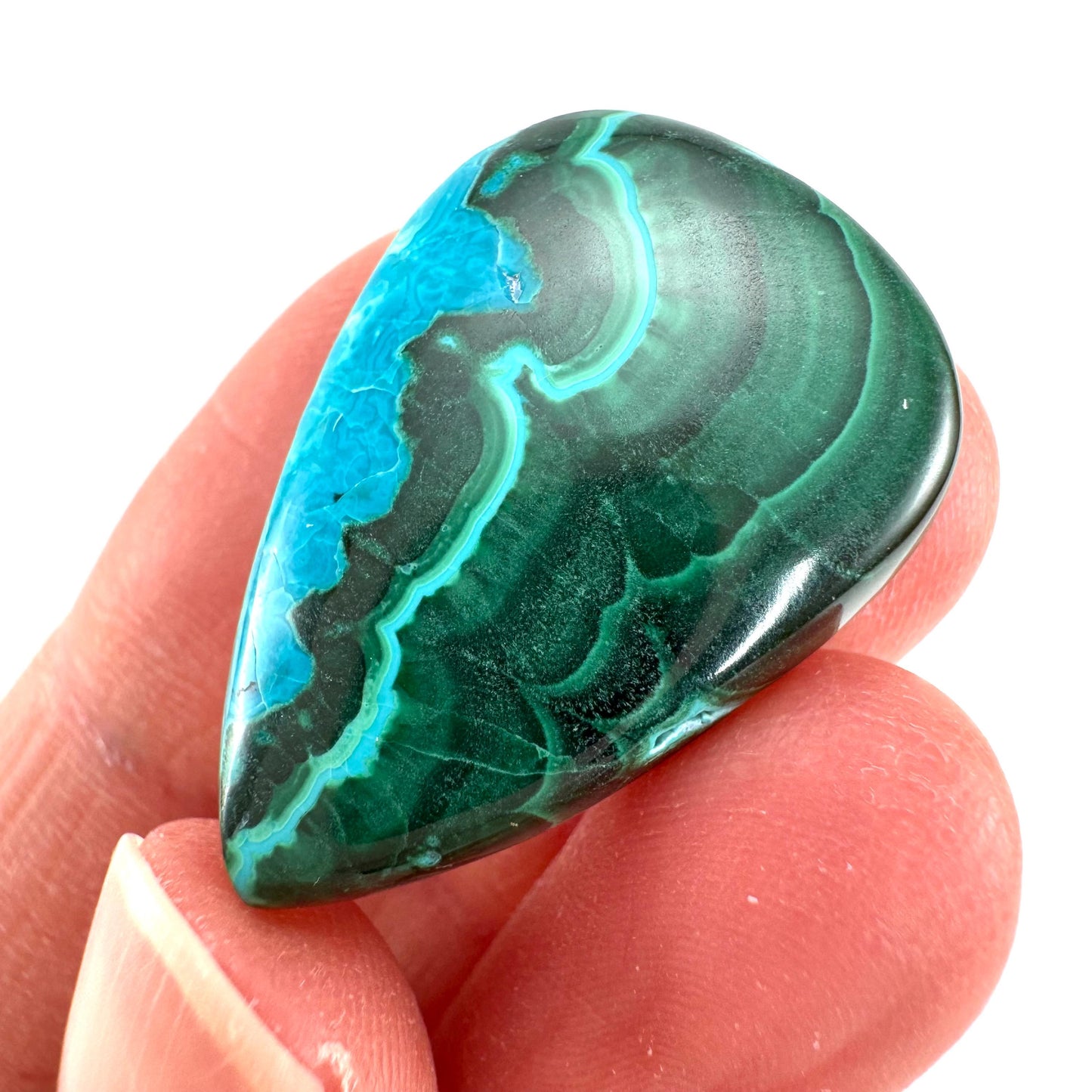 Malachite Chrysocolla Cabochon | Green and Blue Malacolla Gemstone
