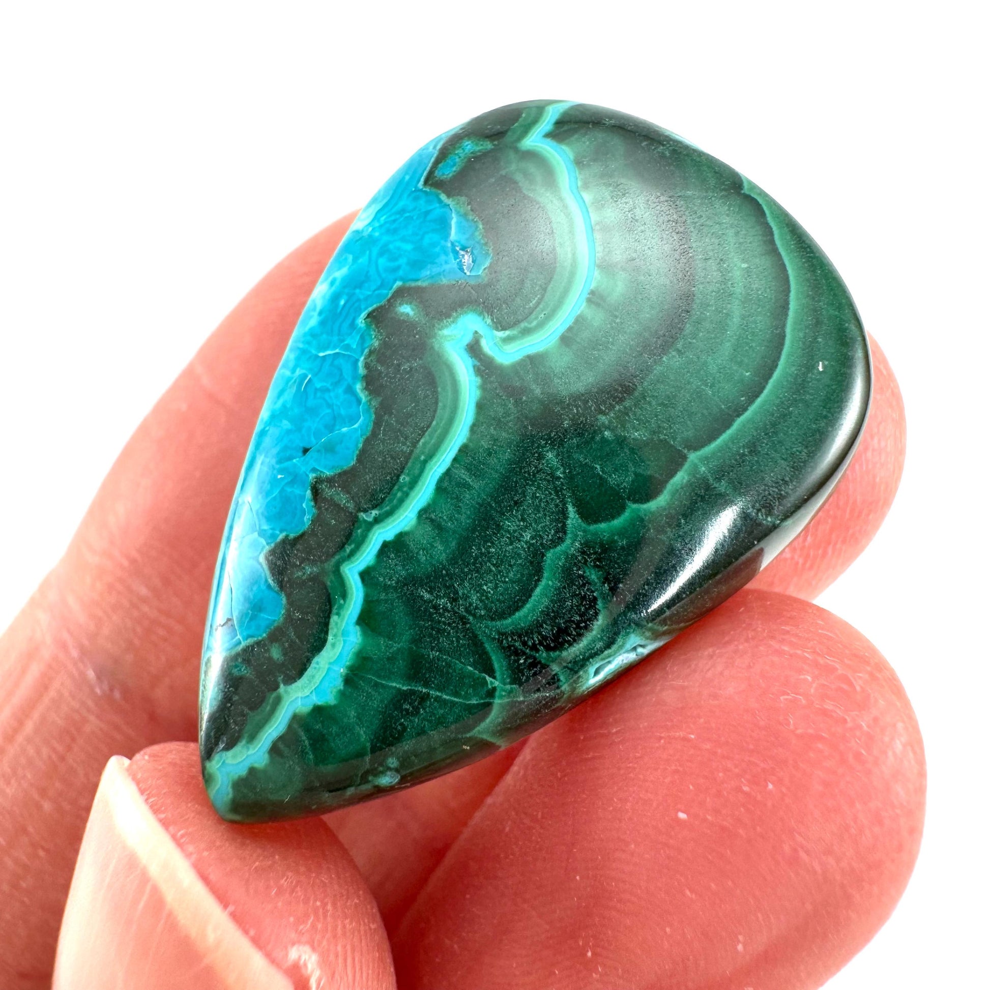 Malachite Chrysocolla Cabochon | Green and Blue Malacolla Gemstone