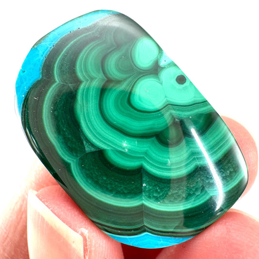 Malachite Chrysocolla Cabochon | Green and Blue Malacolla Gemstone