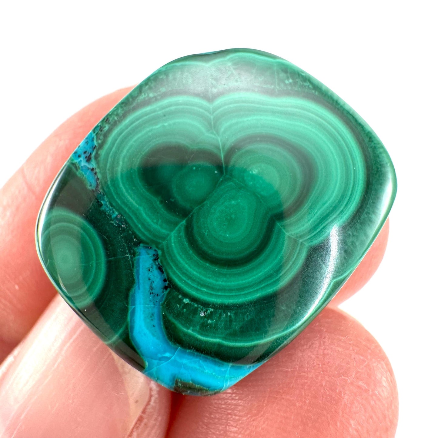 Malachite Chrysocolla Cabochon | Green and Blue Malacolla Gemstone