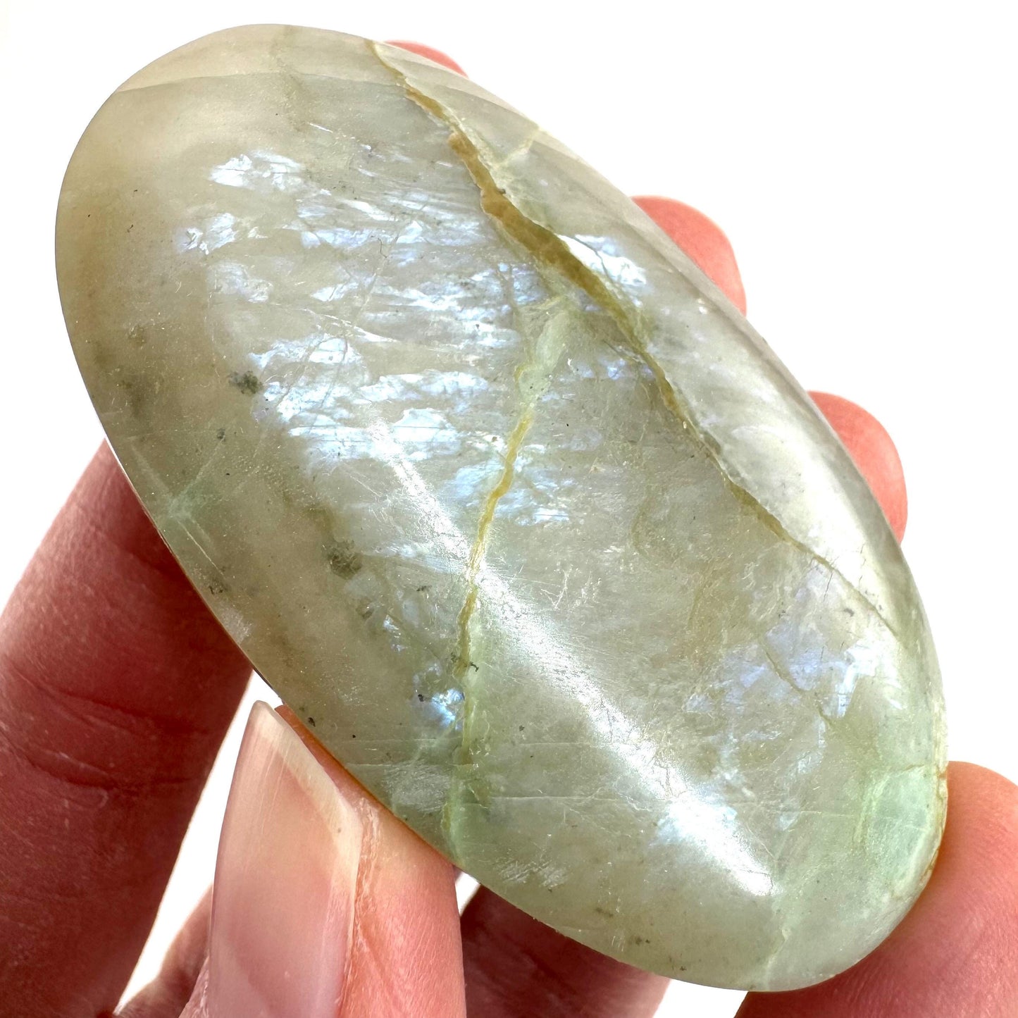 Flashy Garnierite Cabochon | Green Moonstone Gemstone