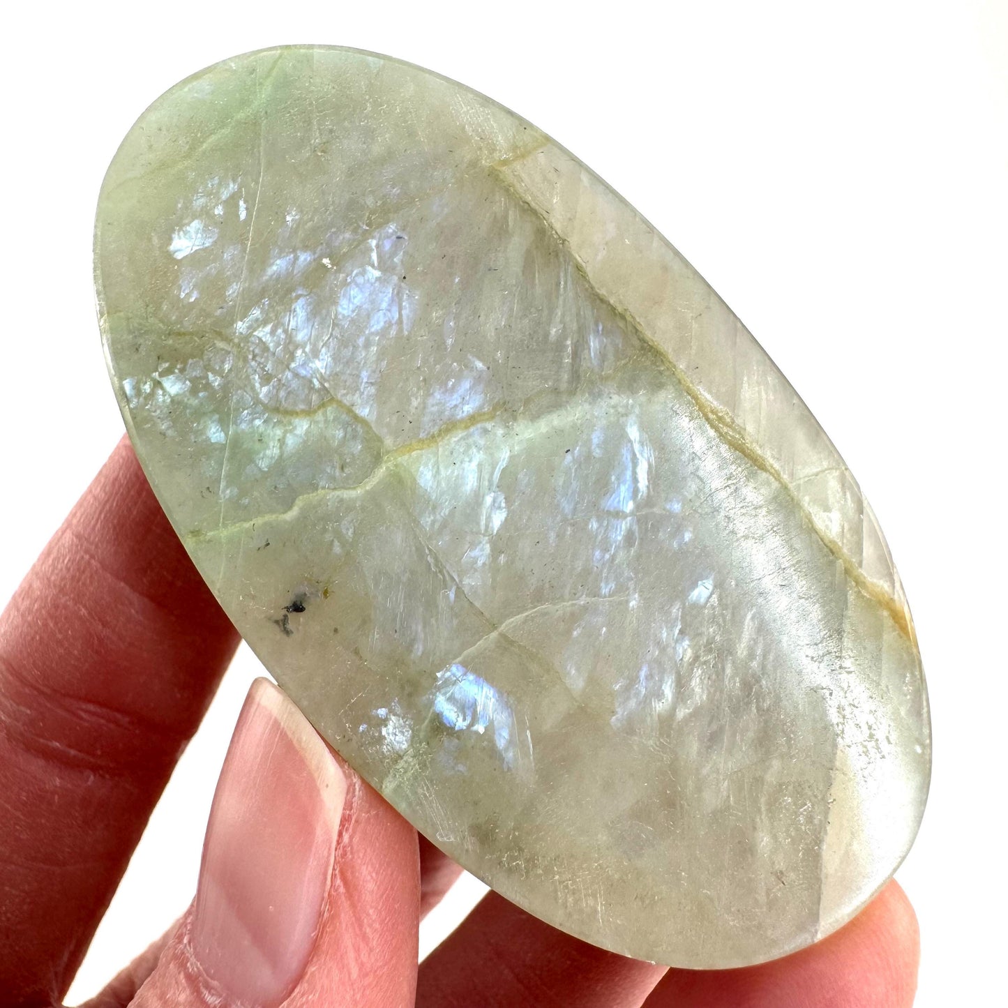 Flashy Garnierite Cabochon | Green Moonstone Gemstone