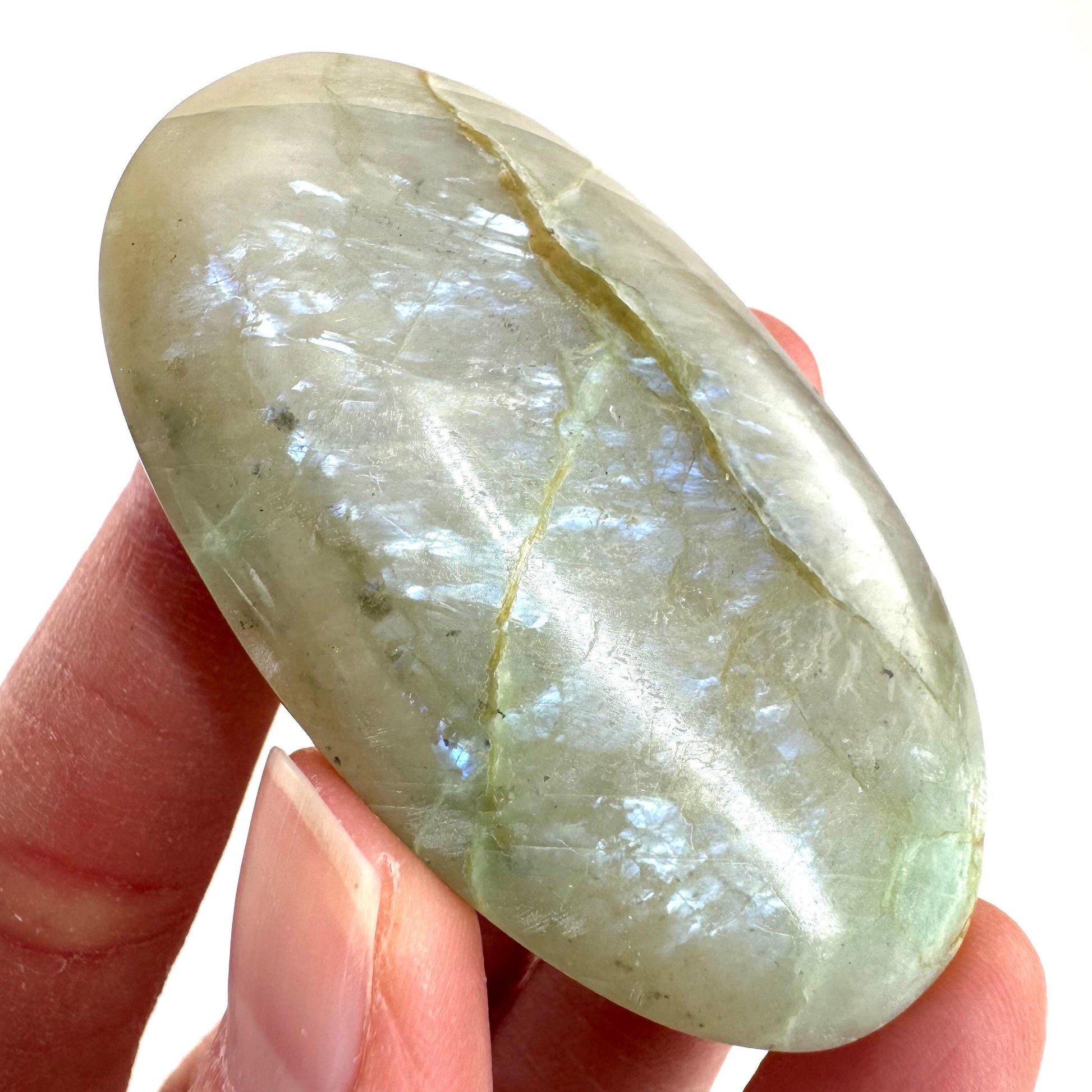 Flashy Garnierite Cabochon | Green Moonstone Gemstone