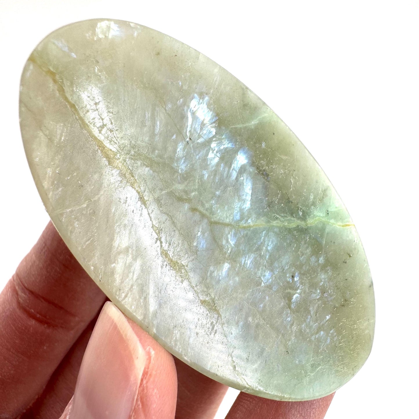 Flashy Garnierite Cabochon | Green Moonstone Gemstone