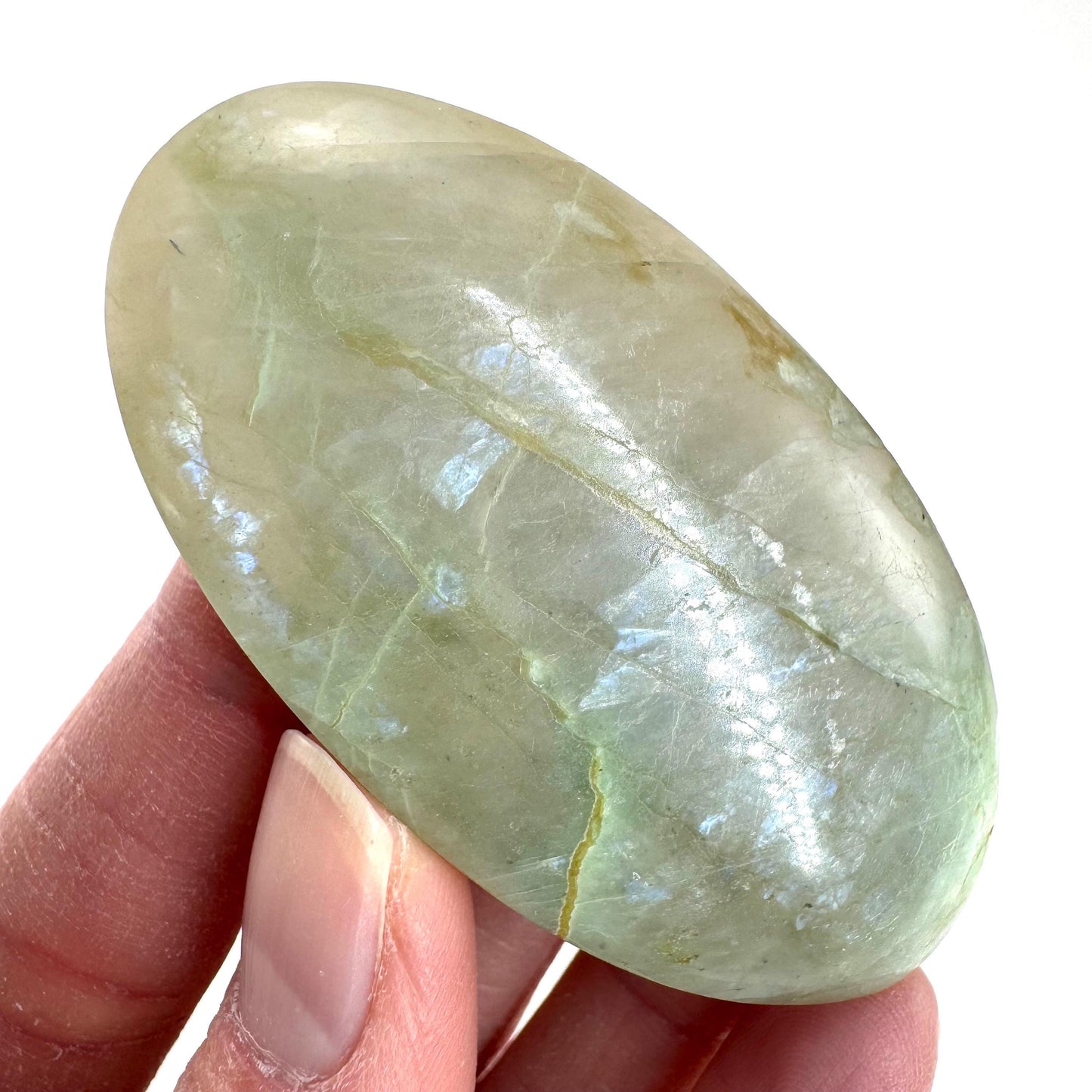 Flashy Garnierite Cabochon | Green Moonstone Gemstone