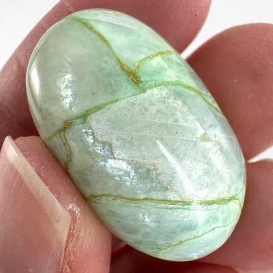 Flashy Garnierite Cabochon | Green Moonstone Gemstone