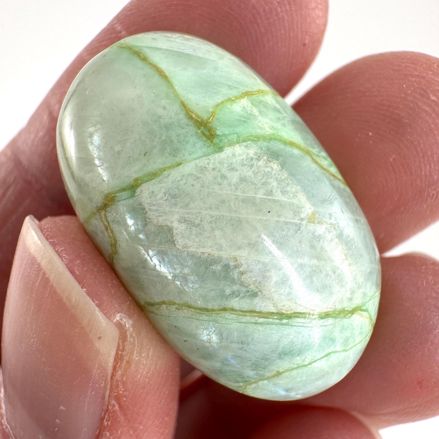 Flashy Garnierite Cabochon | Green Moonstone Gemstone