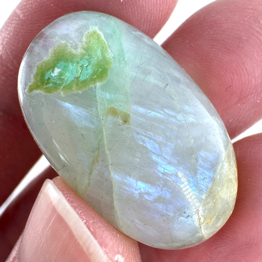 Flashy Garnierite Cabochon | Green Moonstone Gemstone