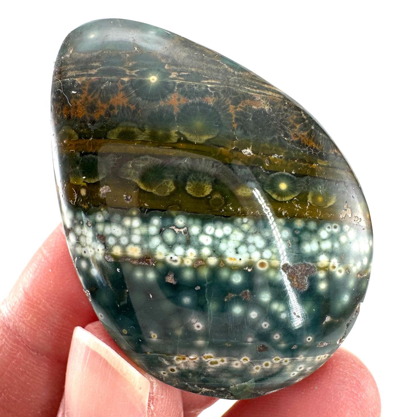 Orbicular Ocean Jasper Cabochon | Natural Gemstone