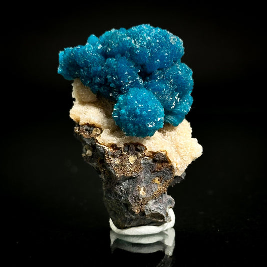 Deep Blue Cavansite on Matrix | crystal cluster, mineral specimen