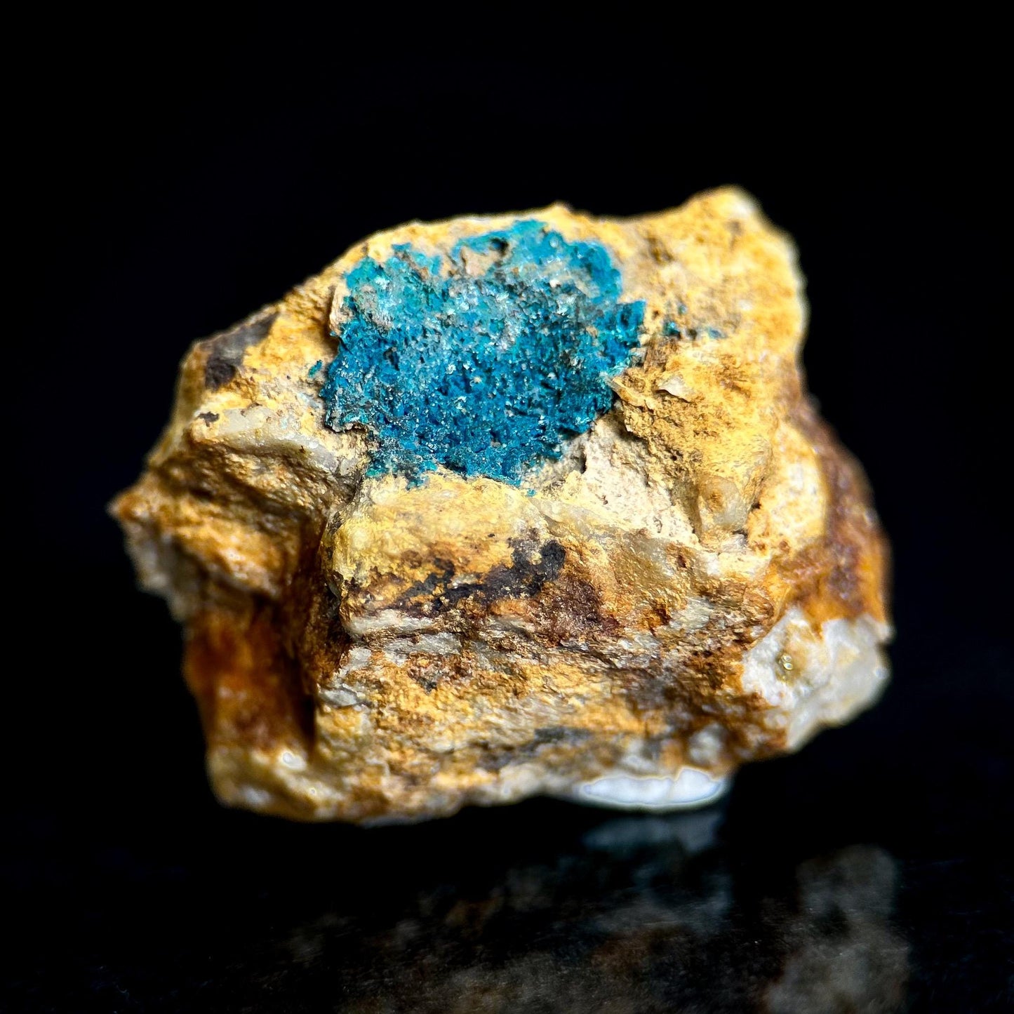 Langite on Matrix | blue crystal, rare mineral specimen from Ireland