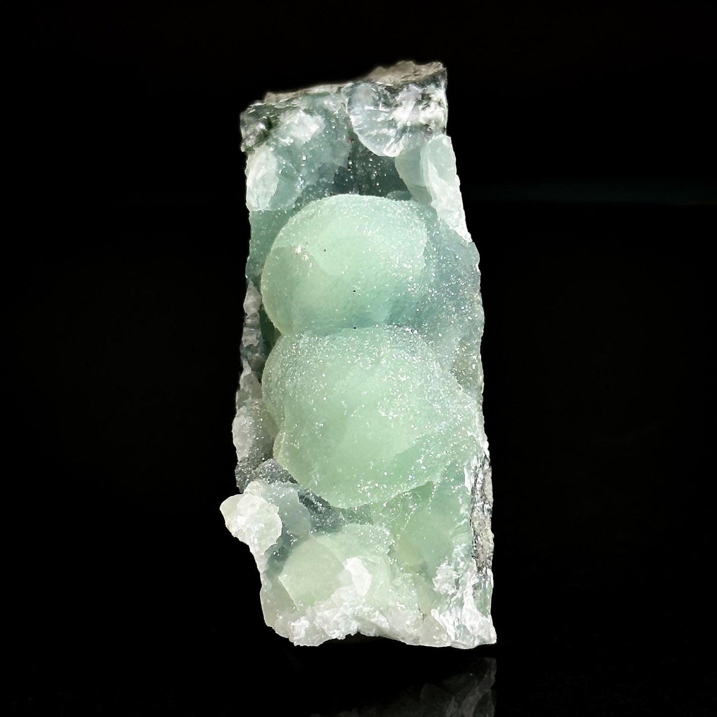 Prehnite w/ Apophyllite (Conneticut, USA) | Green Crystal, Rare Mineral Specimen