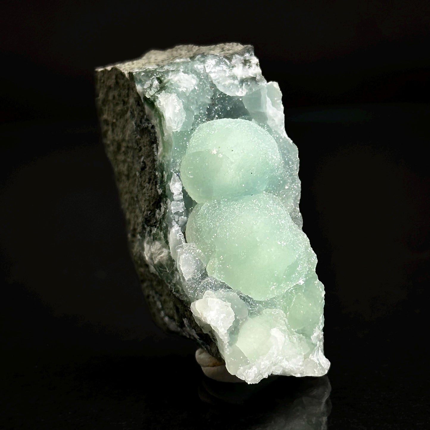 Prehnite w/ Apophyllite (Conneticut, USA) | Green Crystal, Rare Mineral Specimen