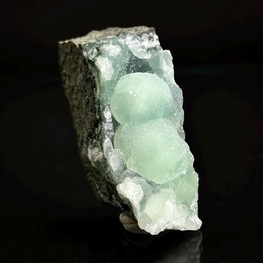 Prehnite w/ Apophyllite (Conneticut, USA) | Green Crystal, Rare Mineral Specimen