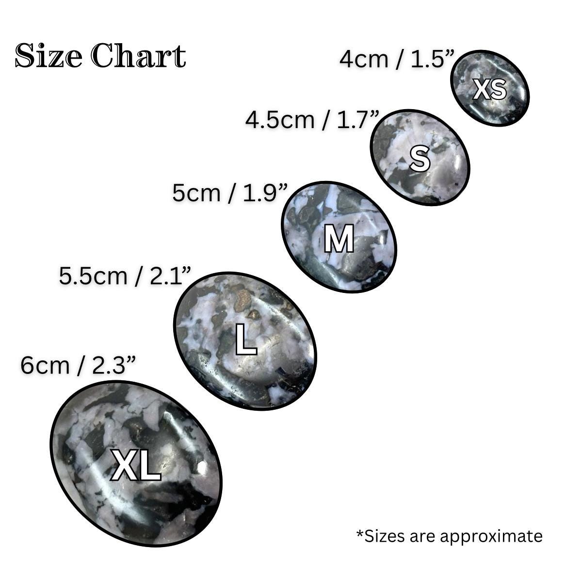 Indigo Gabbro Palm Stone | Polished Merlinite Crystal Worry Stone (Third Eye Chakra)
