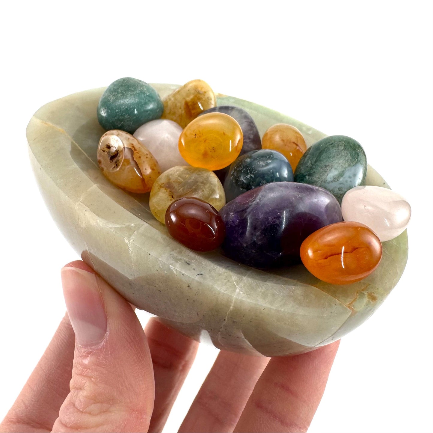 Garnierite Bowl | Polished Crystal Trinket Dish