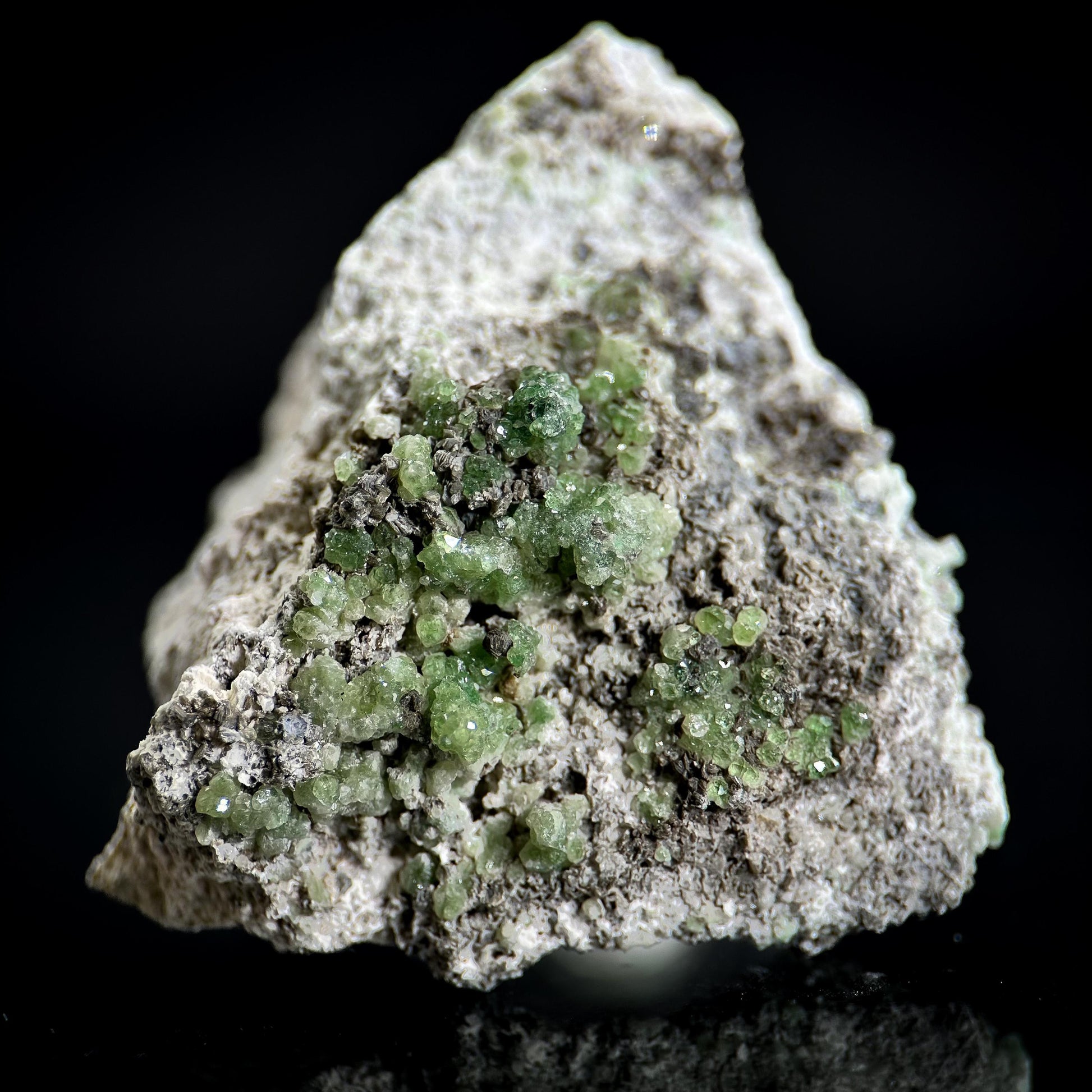 Chrome Grossular Garnet | green crystal, natural mineral specimen from Canada