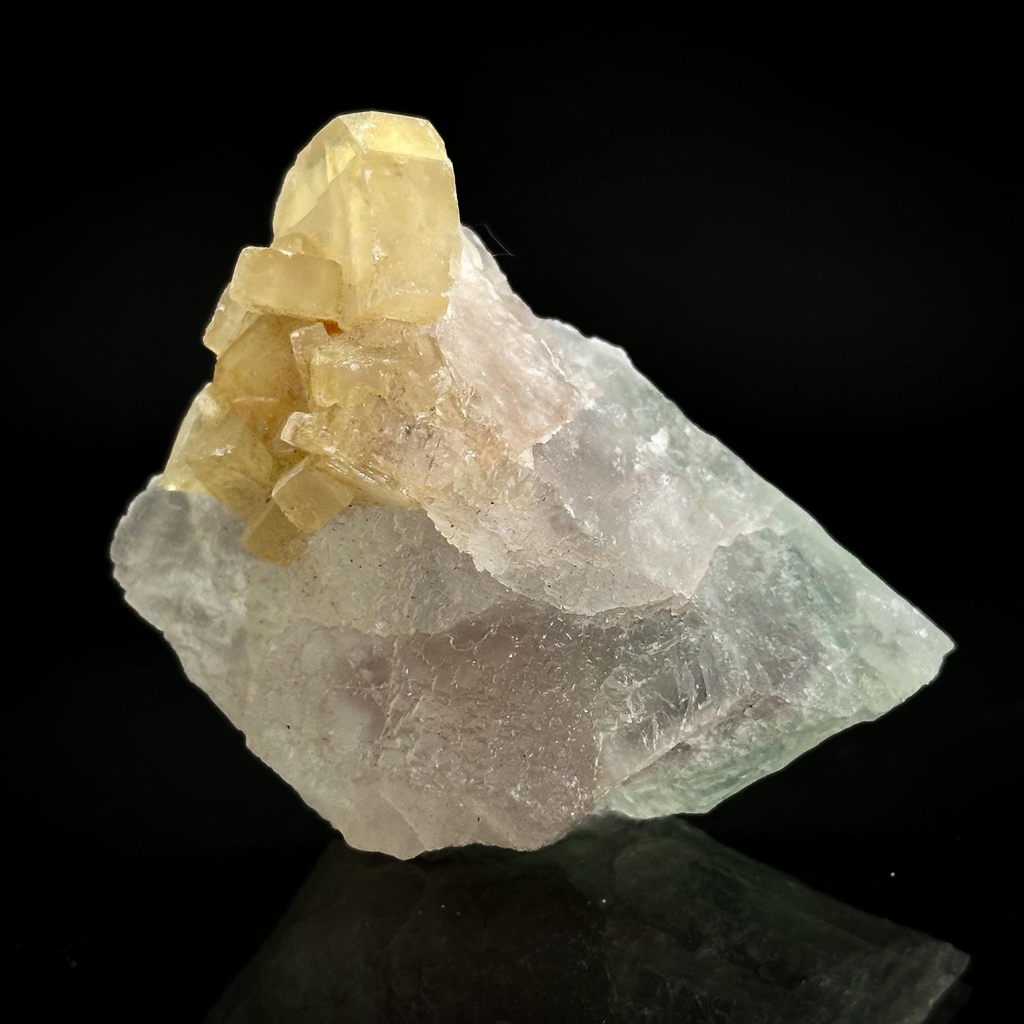 Barite on Fluorite | natural crystal cluster, mineral specimen from Canada