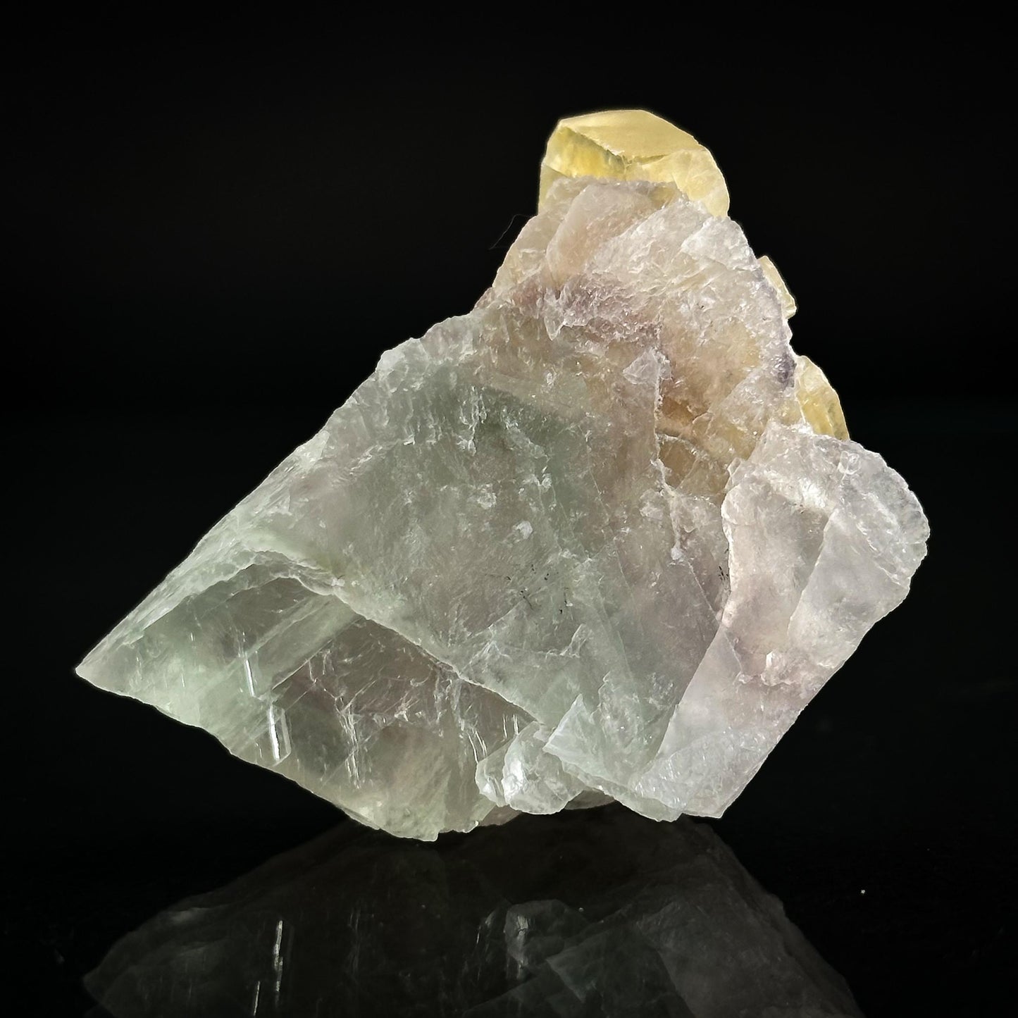 Barite on Fluorite | natural crystal cluster, mineral specimen from Canada