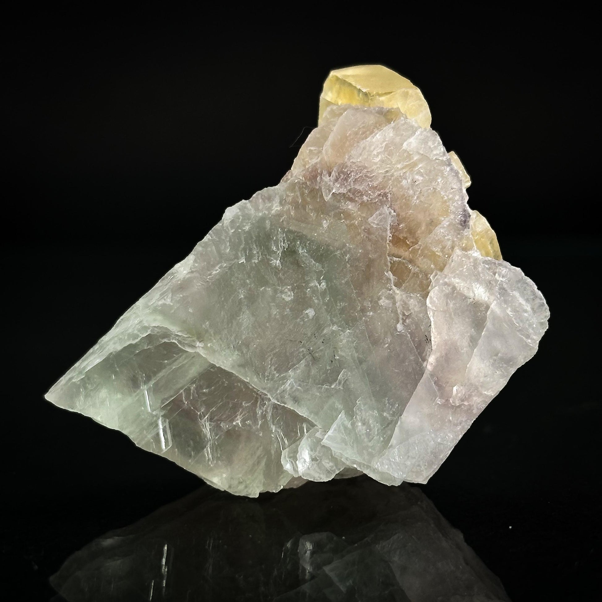 Barite on Fluorite | natural crystal cluster, mineral specimen from Canada