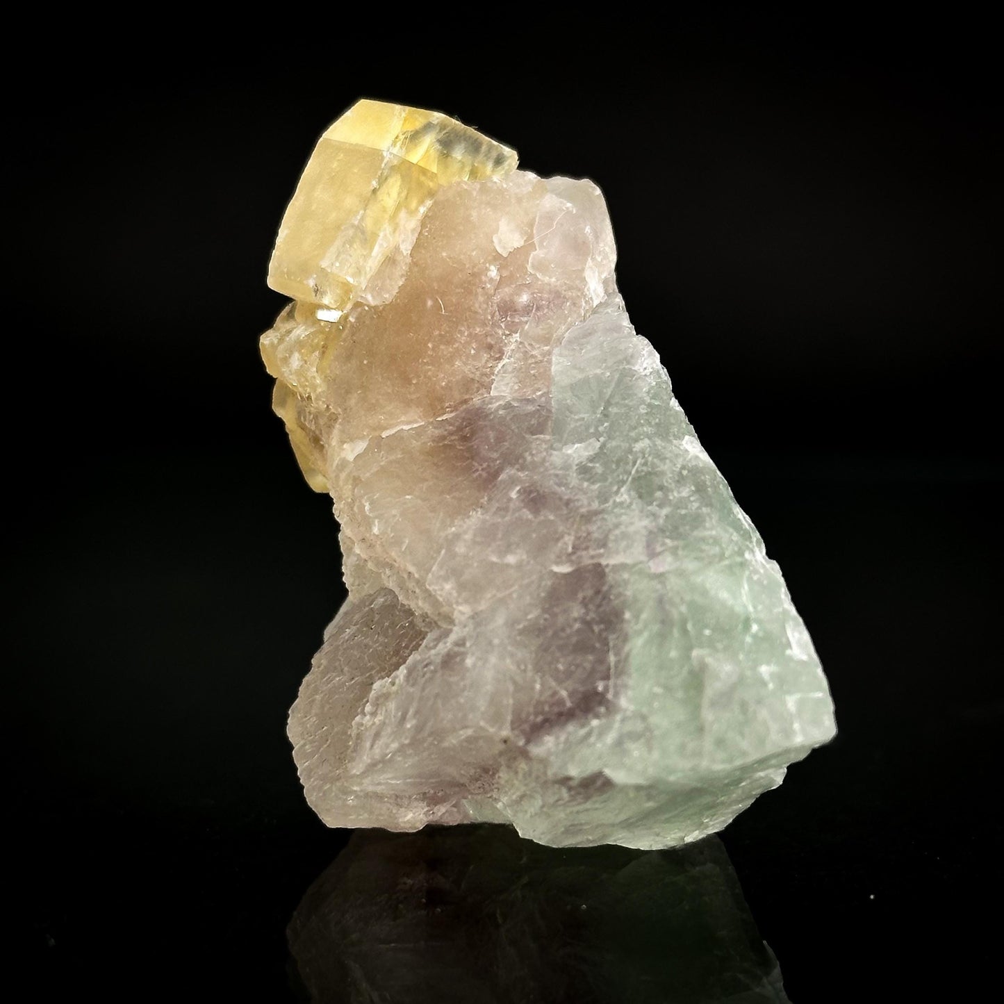 Barite on Fluorite | natural crystal cluster, mineral specimen from Canada