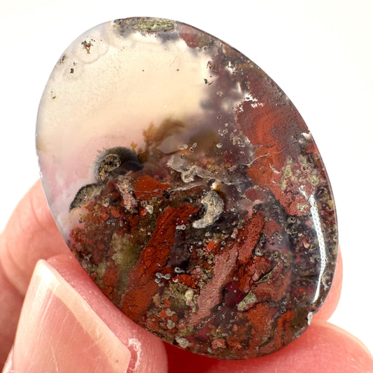 Plume Agate Cabochon | Landscape Picture Gemstone