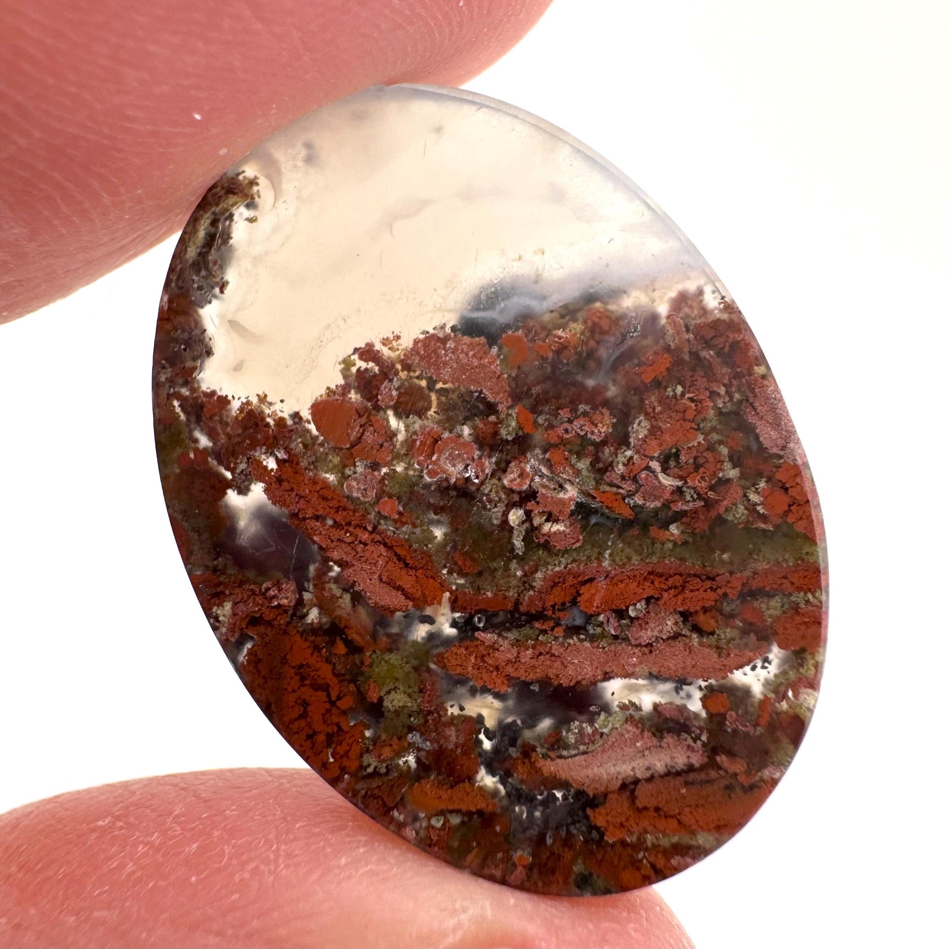 Plume Agate Cabochon | Landscape Picture Gemstone
