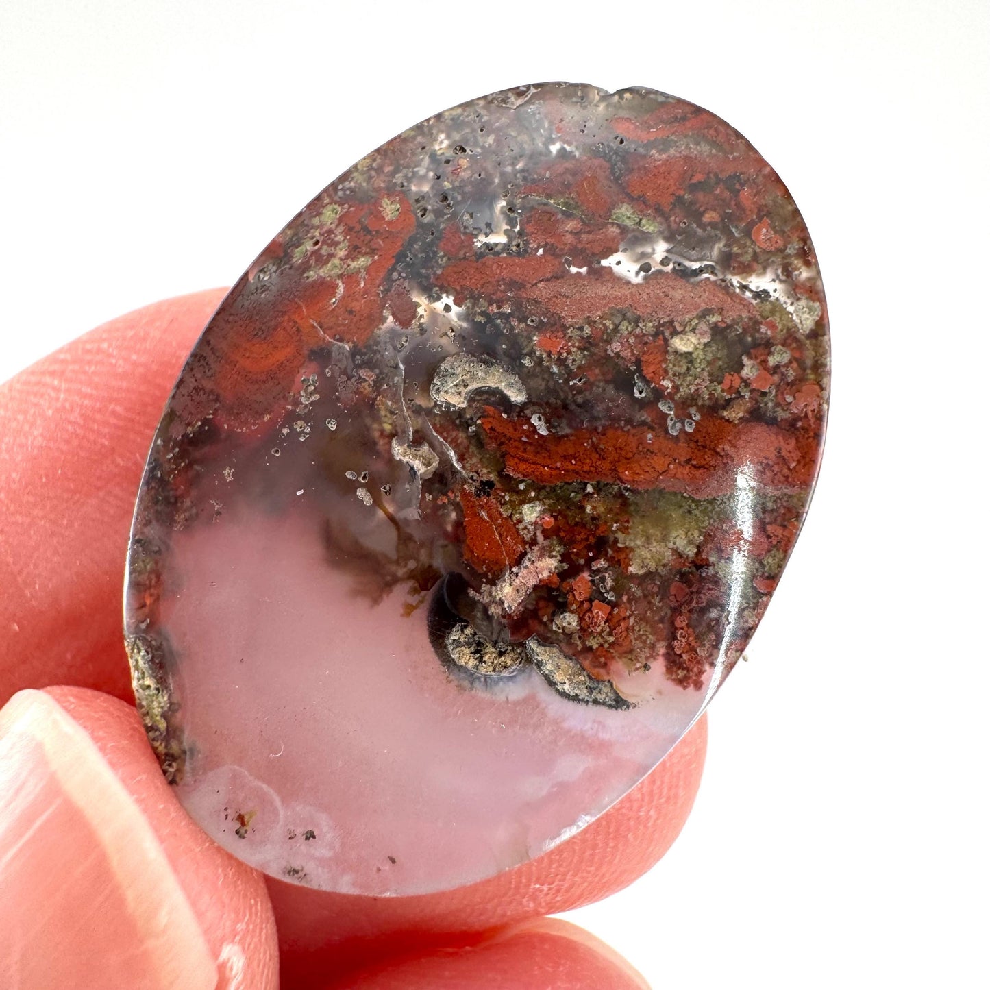 Plume Agate Cabochon | Landscape Picture Gemstone
