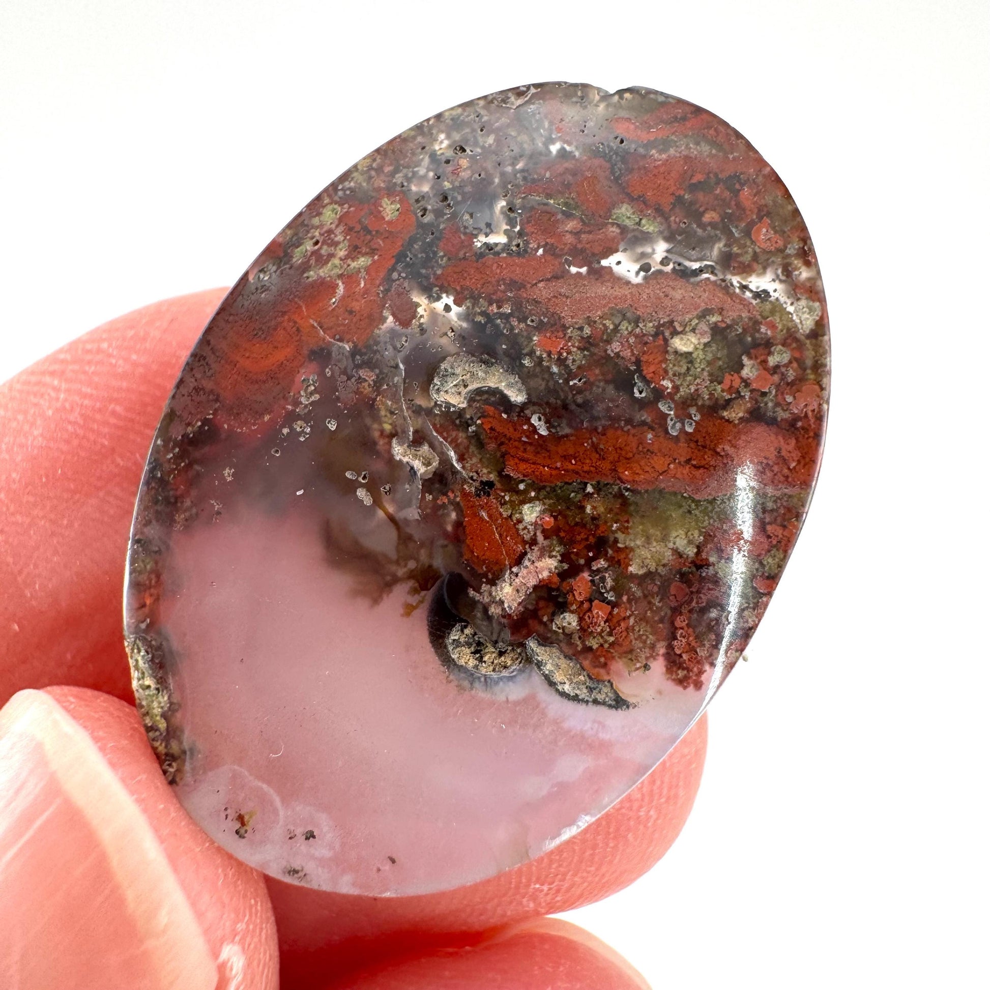 Plume Agate Cabochon | Landscape Picture Gemstone