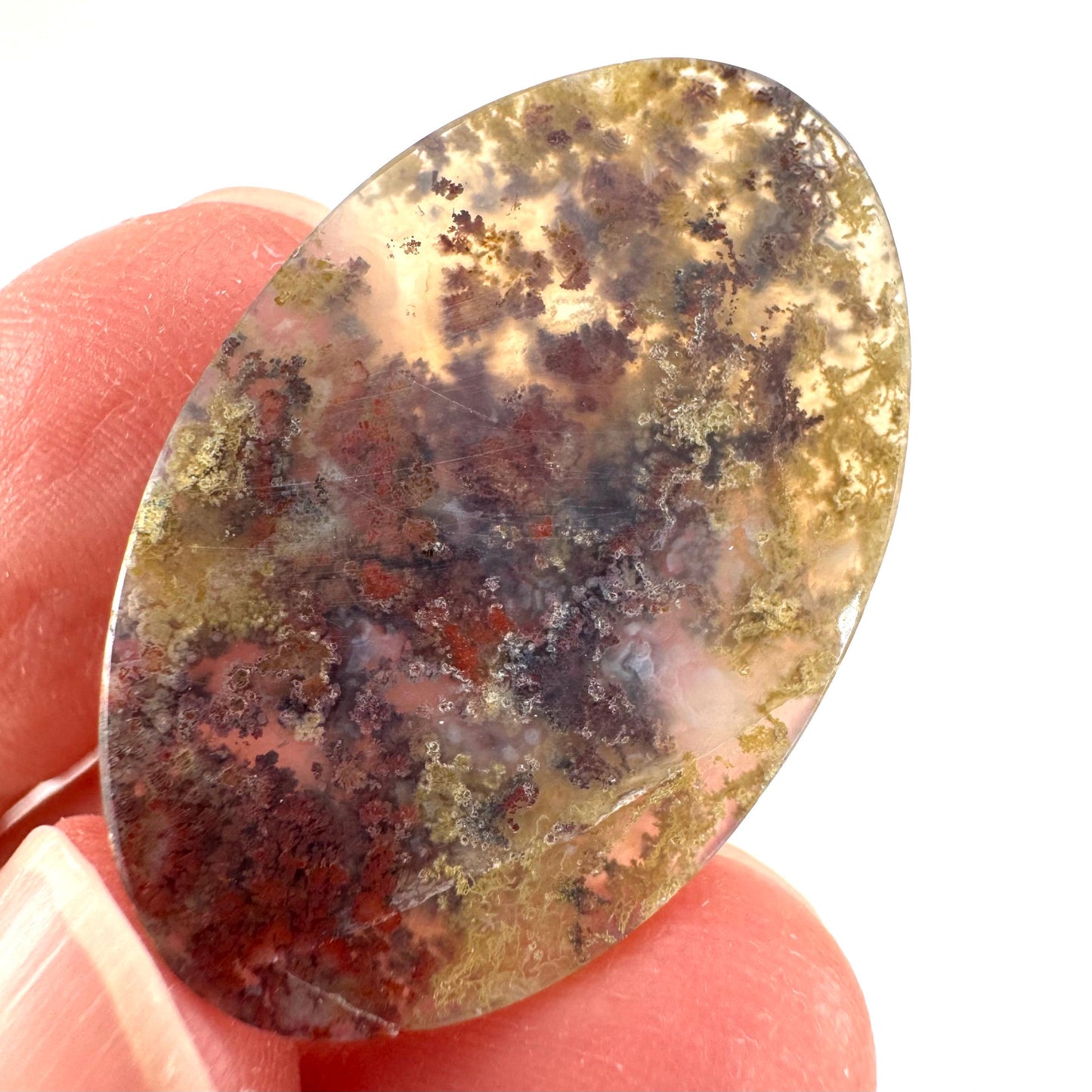 Plume Agate Cabochon | Landscape Picture Gemstone