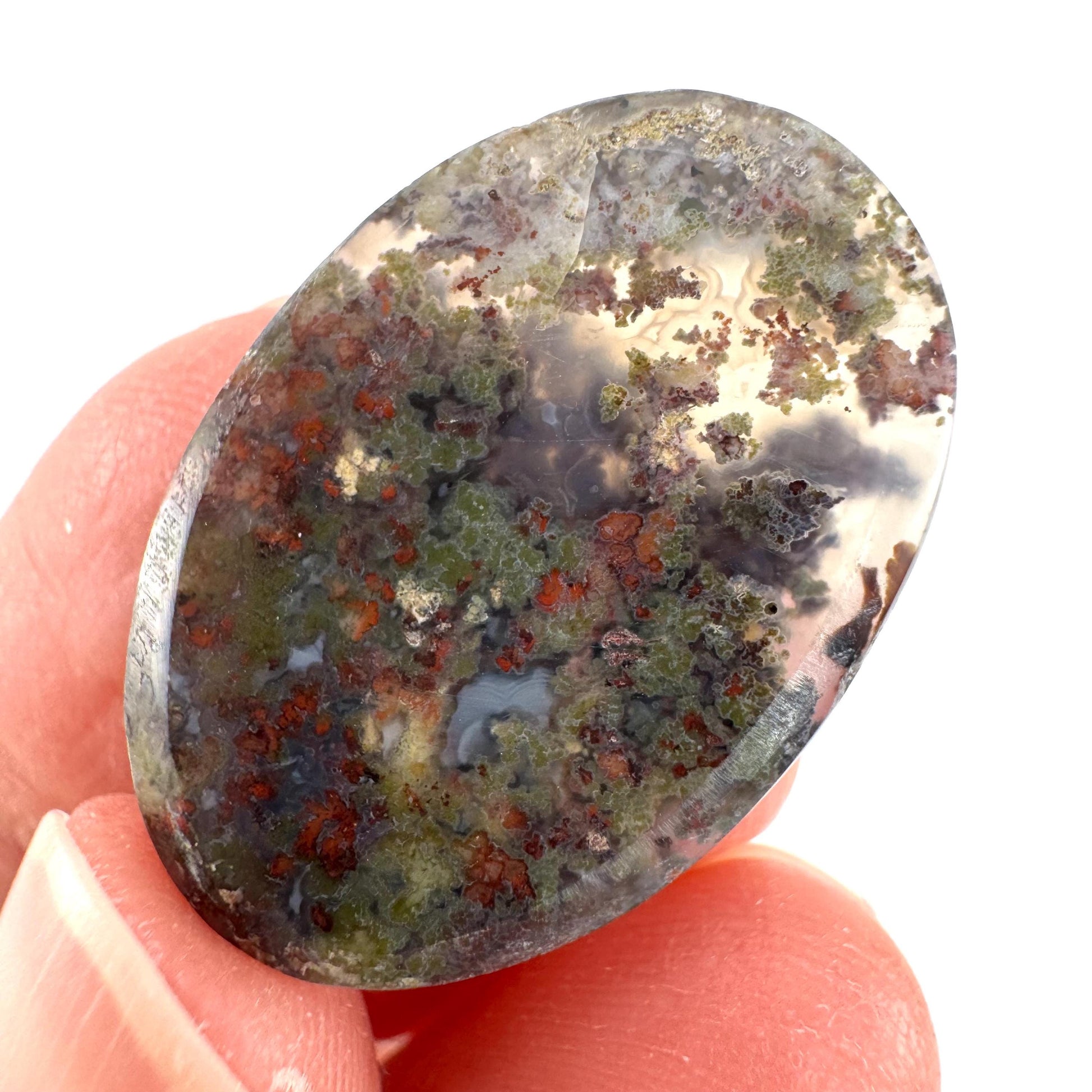 Plume Agate Cabochon | Landscape Picture Gemstone