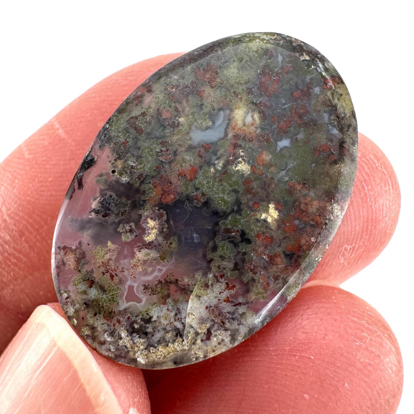 Plume Agate Cabochon | Landscape Picture Gemstone